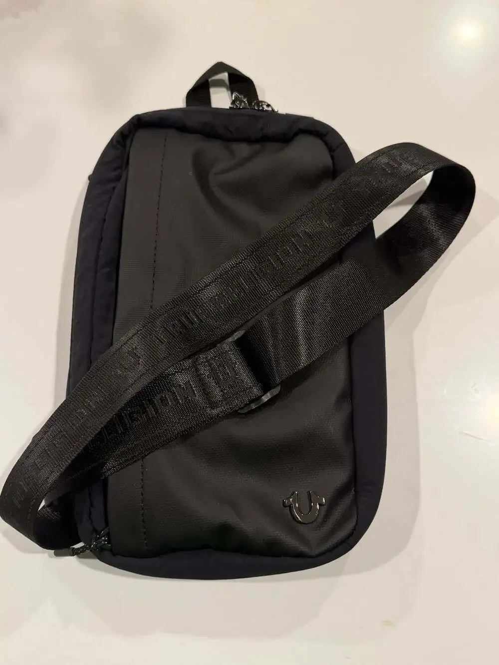 True Religion Black Porter Crossbody Sling Bag